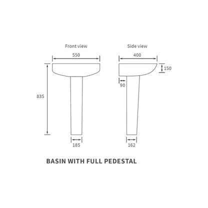 Opobo 550x400mm 1TH Bassin et socle complet