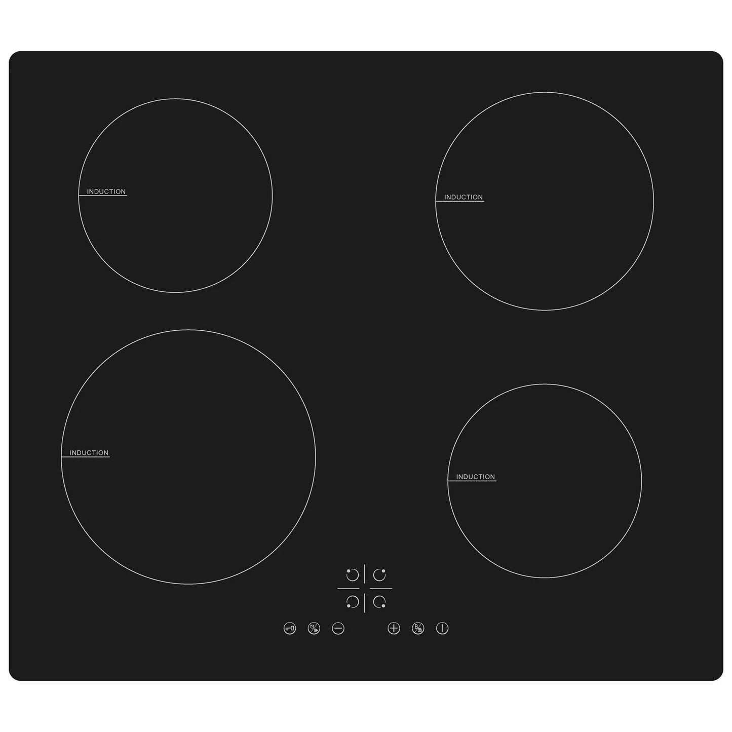 Cata 60cm 4 Zone Plug & Play Induction Hob, Touch Control