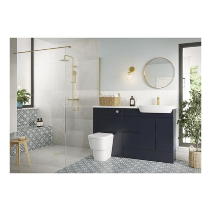 Mueble de lavabo delgado Garrett de 600 mm - Azul índigo mate