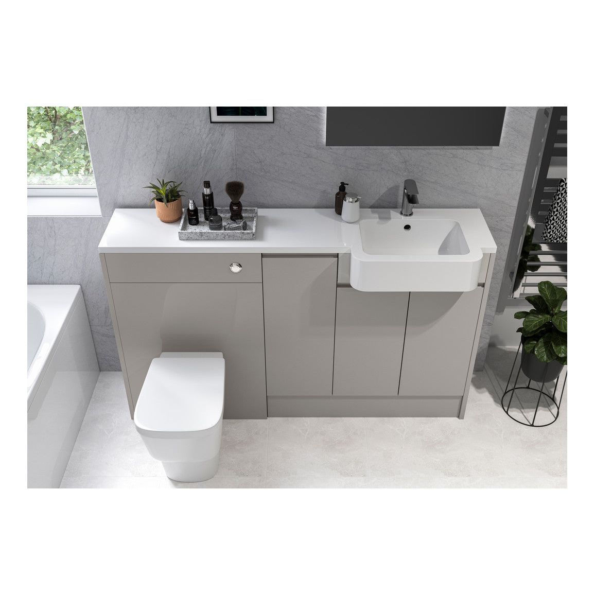 Garrett 500mm Slim WC Unit - Pearl Grey Gloss