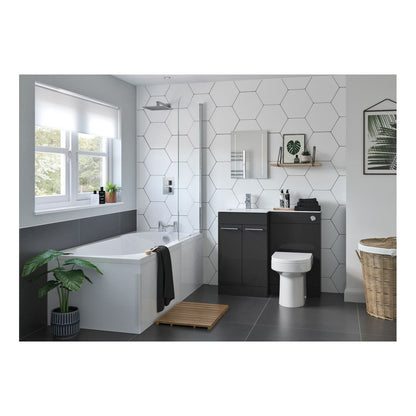 Grove 1100mm Floor Standing L-Shape Pack & Basin (LH) - Anthracite Gloss
