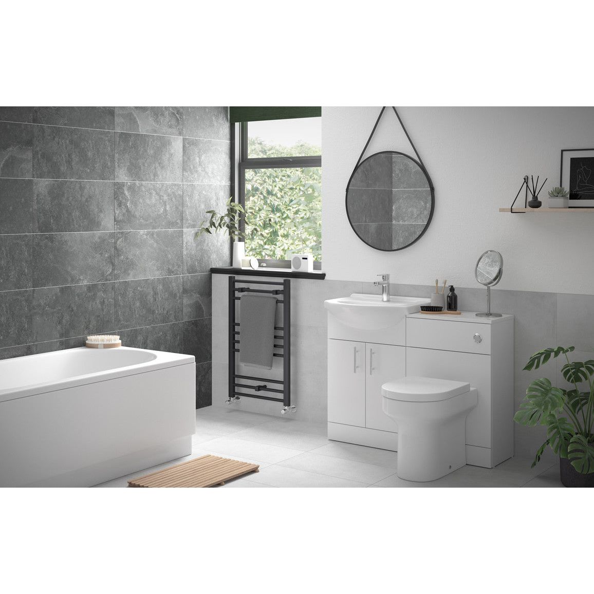 Pack de unidad de lavabo e inodoro Aspen de 560 mm - Blanco brillante