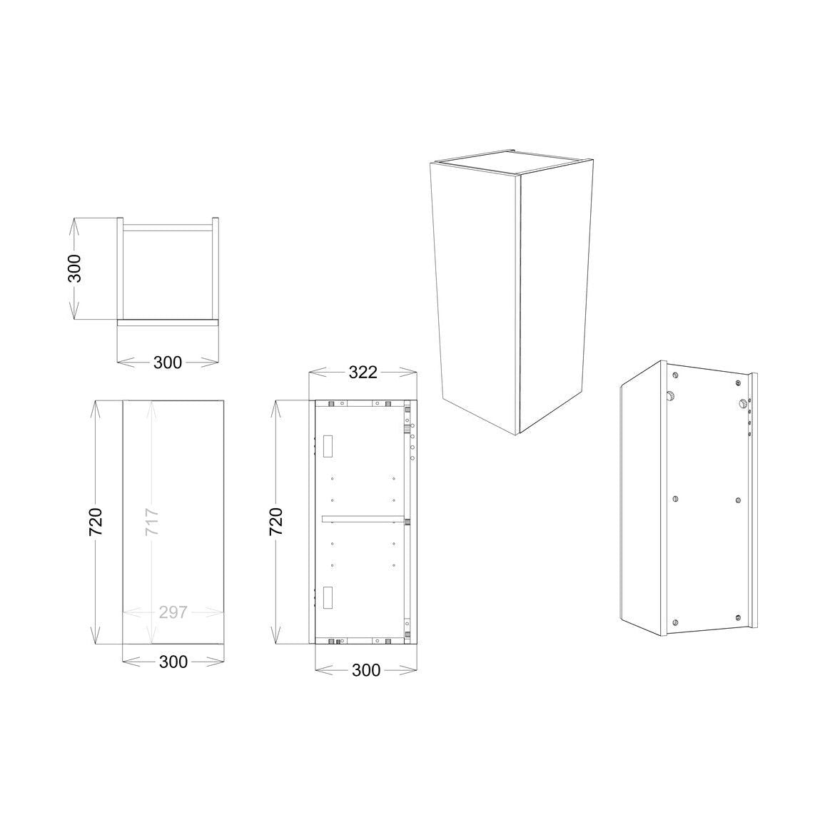 Garrett 1542mm Basin, WC & 1 Door Unit Pack (LH) - Pearl Grey Gloss