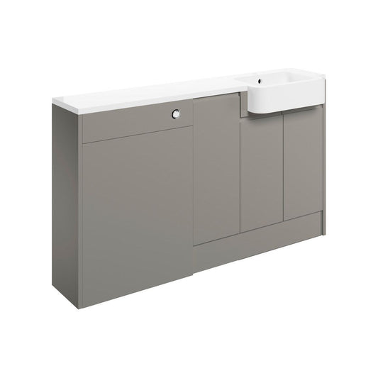 Garrett 1542mm Basin, WC & 1 Door Unit Pack (LH) - Pearl Grey Gloss