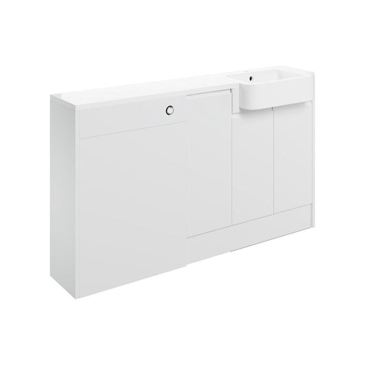 Garrett 1542mm Basin, WC & 1 Door Unit Pack (LH) - White Gloss