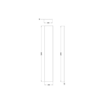 Garrett 2200x330mm Tall End Panel - Pearl Grey Gloss