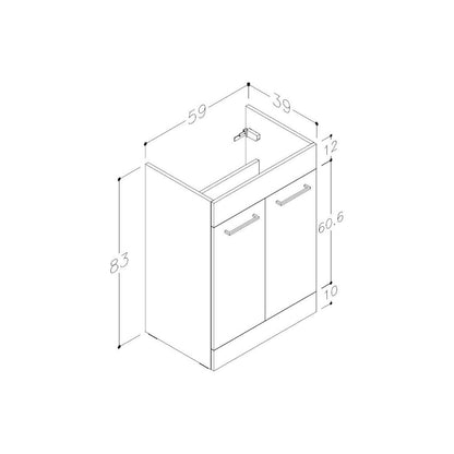 Grove 1100mm Floor Standing L-Shape Pack & Basin (RH) - Oak