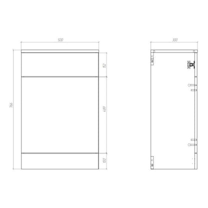 Pack Meuble Lavabo et Meuble WC Aspen 560 mm - Blanc Brillant