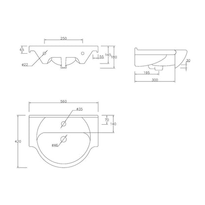 Aspen 550mm Vanity & C/C Toilet Pack