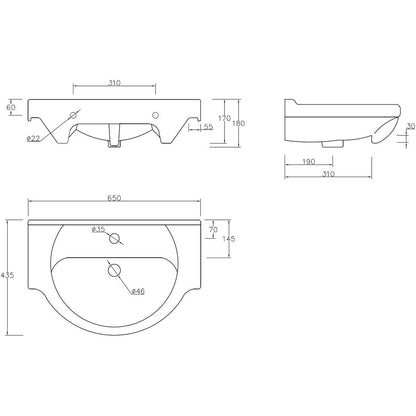 Aspen 650mm Basin Unit & WC Unit Pack - White Gloss