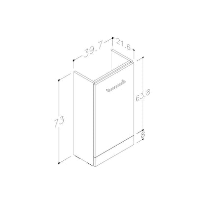 Meuble Lavabo et Lavabo à Poser au Sol 1 Porte Bateba 410 mm - Chêne