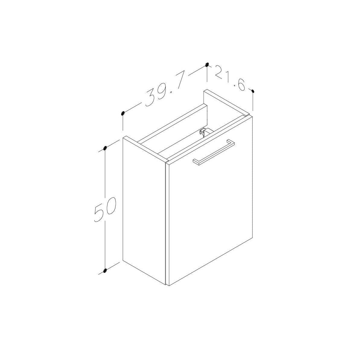 Meuble Lavabo et Vasque Suspendu 1 Porte Bateba 410 mm - Chêne