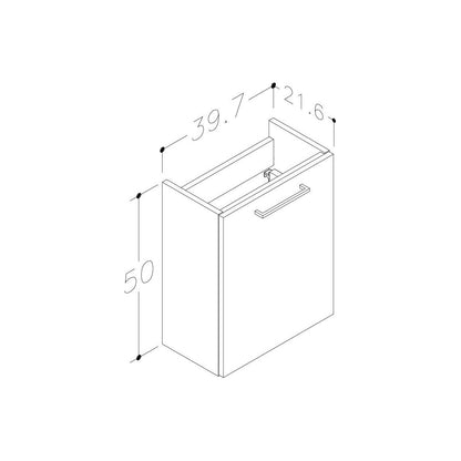 Bateba 410mm Wall Hung 1 Door Basin Unit & Basin - Oak