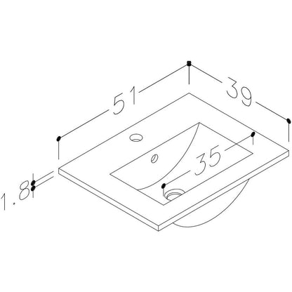 Mueble para lavabo y lavabo de 2 puertas Bateba de 510 mm para fijación al suelo - Antracita brillante