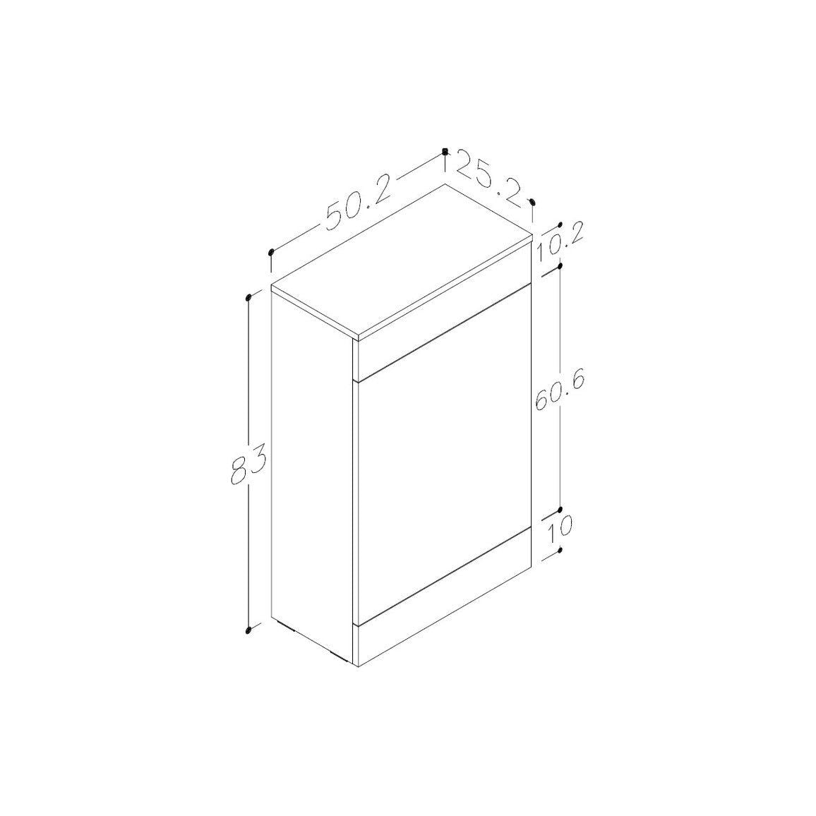 Mueble de inodoro de suelo Bateba de 500 mm - Roble