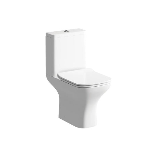 Awka Short Projection Close Coupled Open Back WC & Slim Soft Close Seat