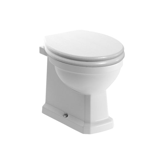 Bonny Back To Wall WC & Satin White Wood Effect Seat