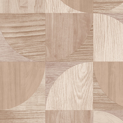 Graham & Brown Wood Round Shapes Brown Wallpaper (121135)