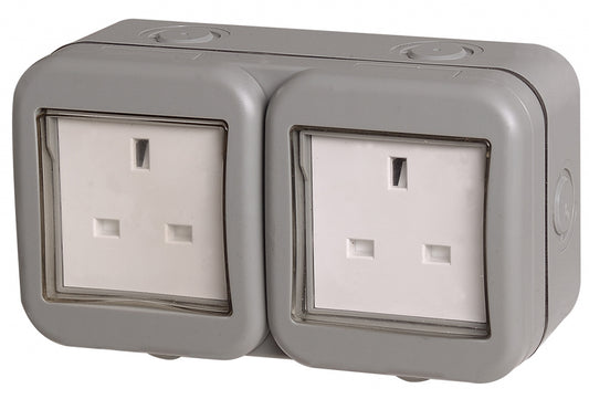 BG Weatherproof IP55 13Amp Unswitched 2 Gang Socket