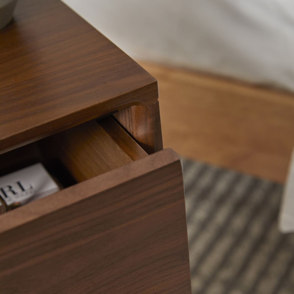 Wright Narrow Walnut Bedside Table