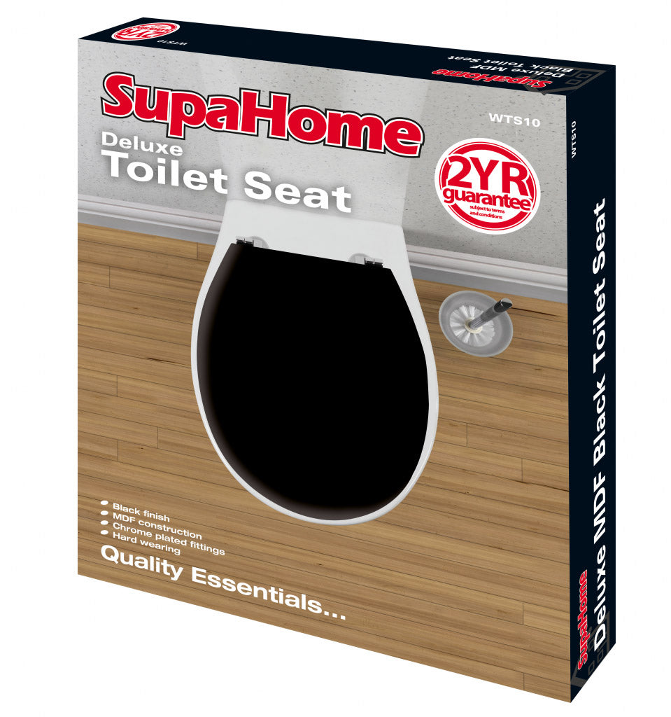 SupaHome Deluxe Black Toilet Seat