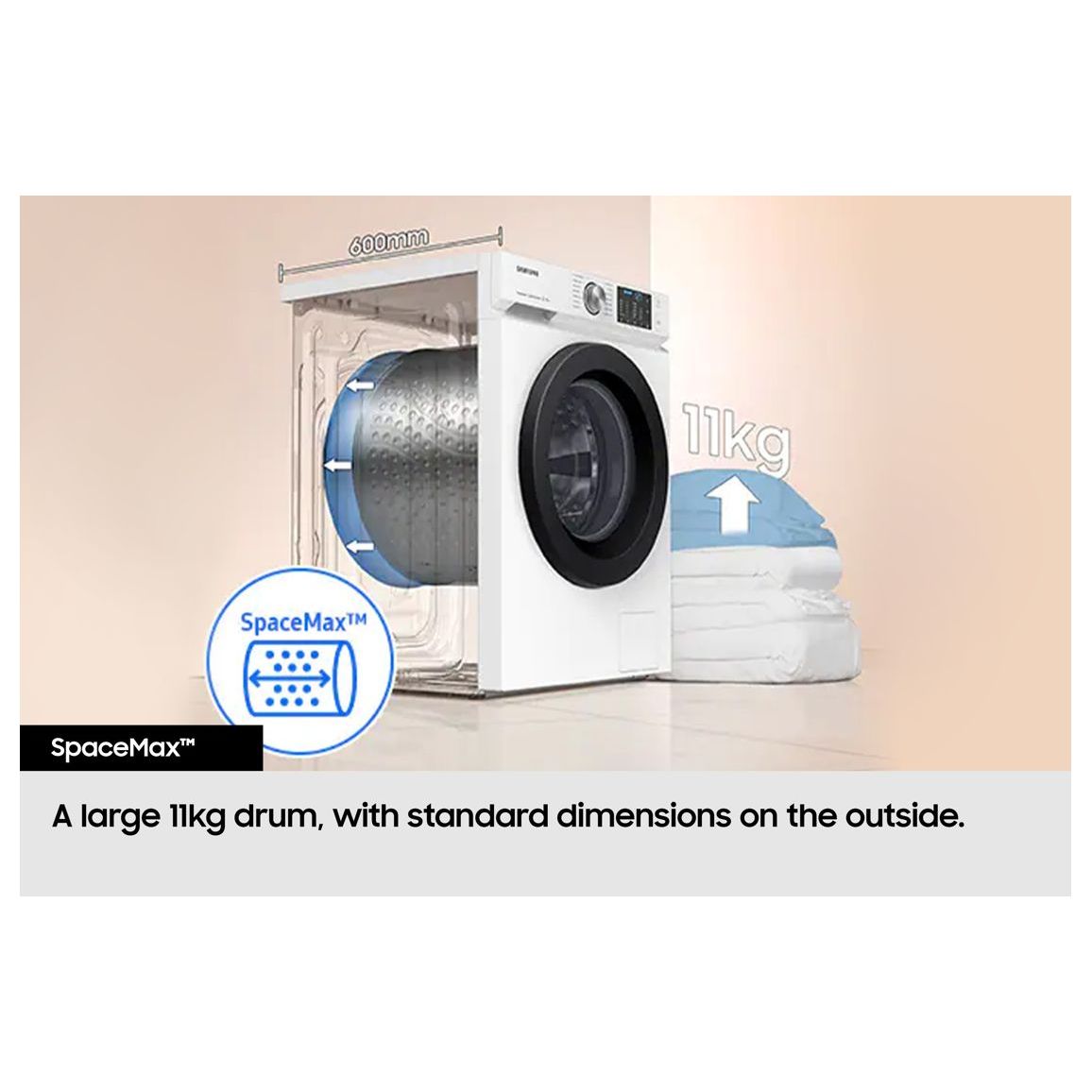 Samsung Series 6+ WW11BB534DAES1 F/S 11kg 1400rpm Washing Machine - White