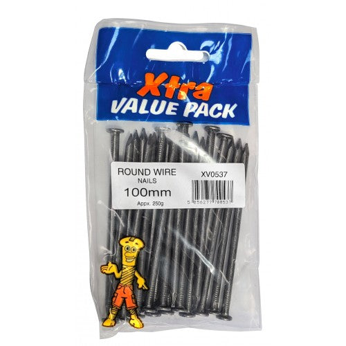 Fast Pak 100mm ROUND WIRE NAILS 250G xtra value