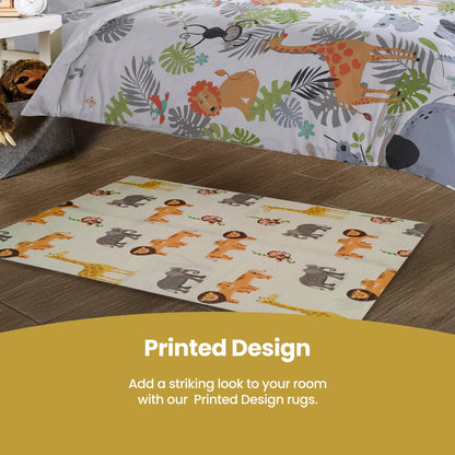 Animal Printed Rug Safari Modern Non-Slip Soft Durable Floor Rug for Living Room Bedroom Hallway & Office by OLIVIA ROCCO