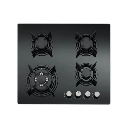 Cata 60cm 4 Burner Gas on Glass Hob, Pro Satin Pan Supports