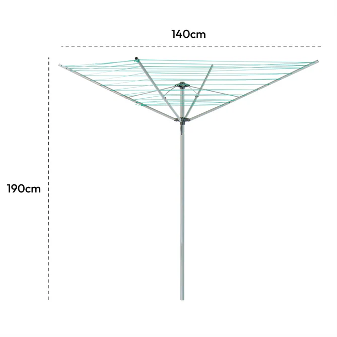 Groundsman 4 Arm Rotary Airer With Cover, Bag & Spike