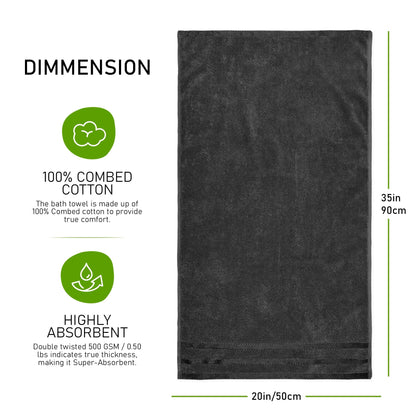 Belmont Viscose Stripe Grey Towels 100% Cotton Hotel Quality Super Absorbent 10 Piece Bale Set, 4 Hand Towel & 12 Face Cloths by OLIVIA ROCCO