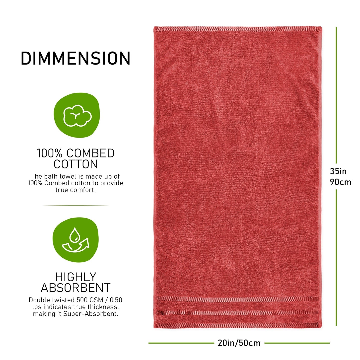 Belmont Viscose Stripe Red Towels 100% Cotton Hotel Quality Super Absorbent 10 Piece Bale Set, 4 Hand Towel & 12 Face Cloths by OLIVIA ROCCO