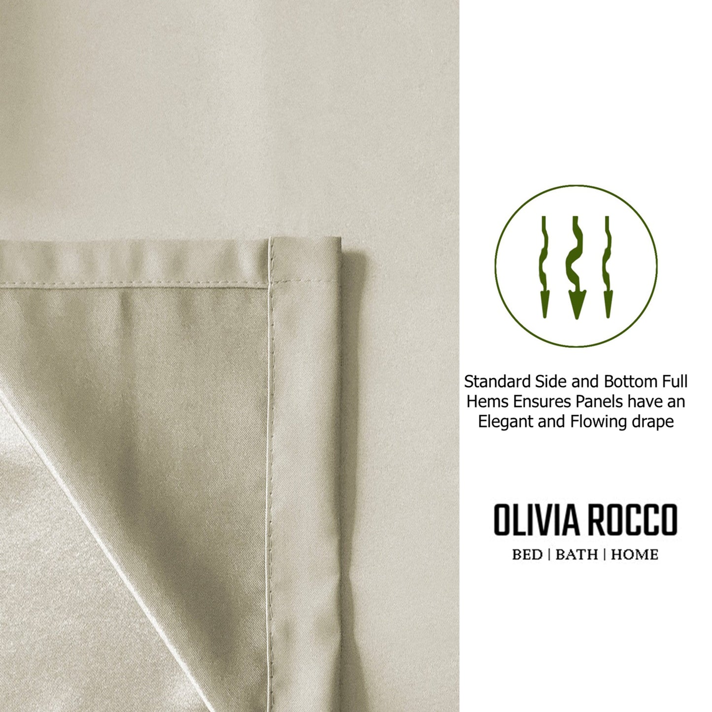 Blackout Natural Eyelet Curtains Thermal Ring Top Window Treatment for Living Room & Bedroom by OLIVIA ROCCO