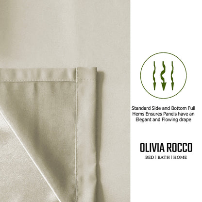 Blackout Natural Eyelet Curtains Thermal Ring Top Window Treatment for Living Room & Bedroom by OLIVIA ROCCO