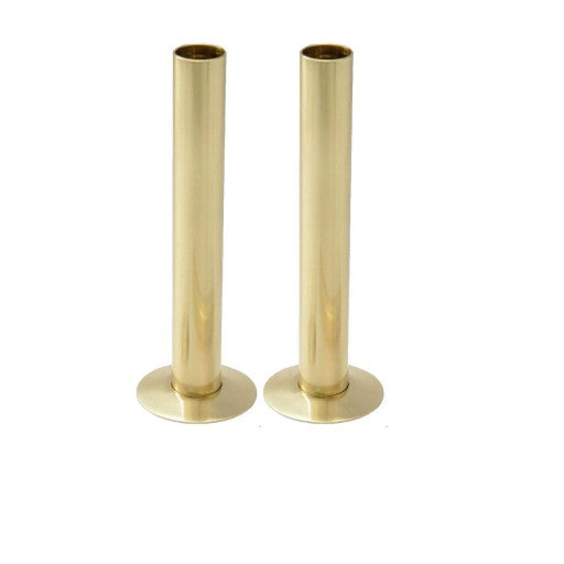 15mm Pipe and Rosettes Brushed Brass (Pair)