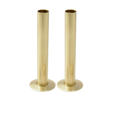 15mm Pipe and Rosettes Brushed Brass (Pair)