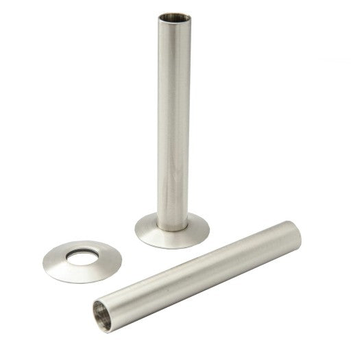 15mm Pipe and Rosettes Brushed Nickel (Pair)