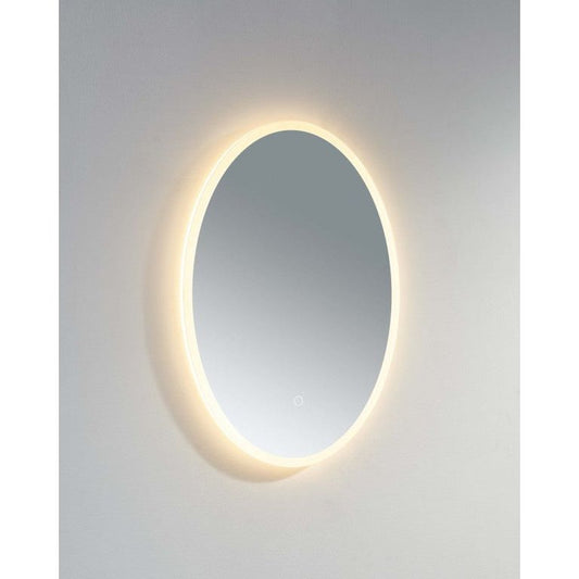 Burleigh Oval de 700x500 mm con borde acrílico blanco