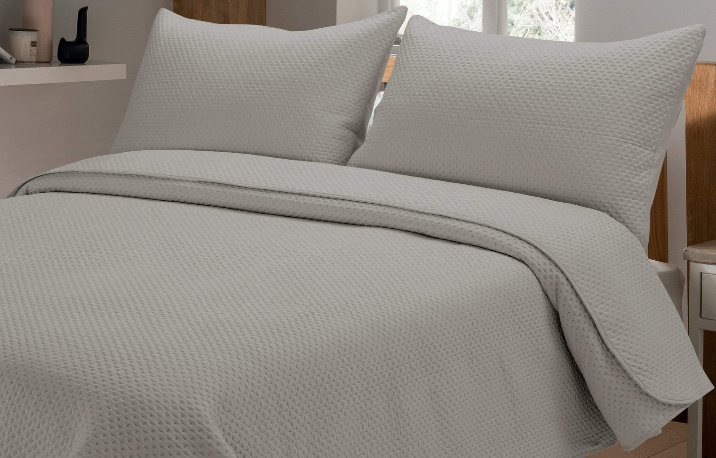 Capri Embossed Luxury Bedspread Set with Quilted Throw & Duvet Elegant Premium Bedding with Matching Pillow Shams Multiple Colours for Home Decor & Gifts by OLIVIA ROCCO