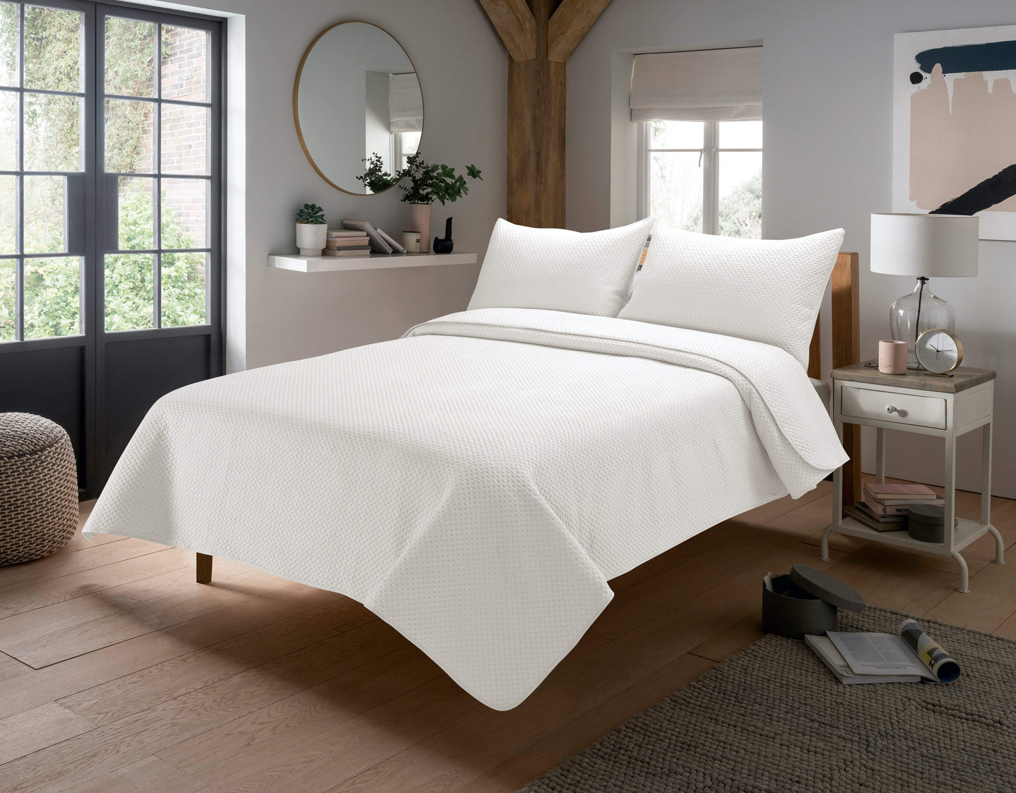 Capri Embossed Luxury Bedspread Set with Quilted Throw & Duvet Elegant Premium Bedding with Matching Pillow Shams Multiple Colours for Home Decor & Gifts by OLIVIA ROCCO