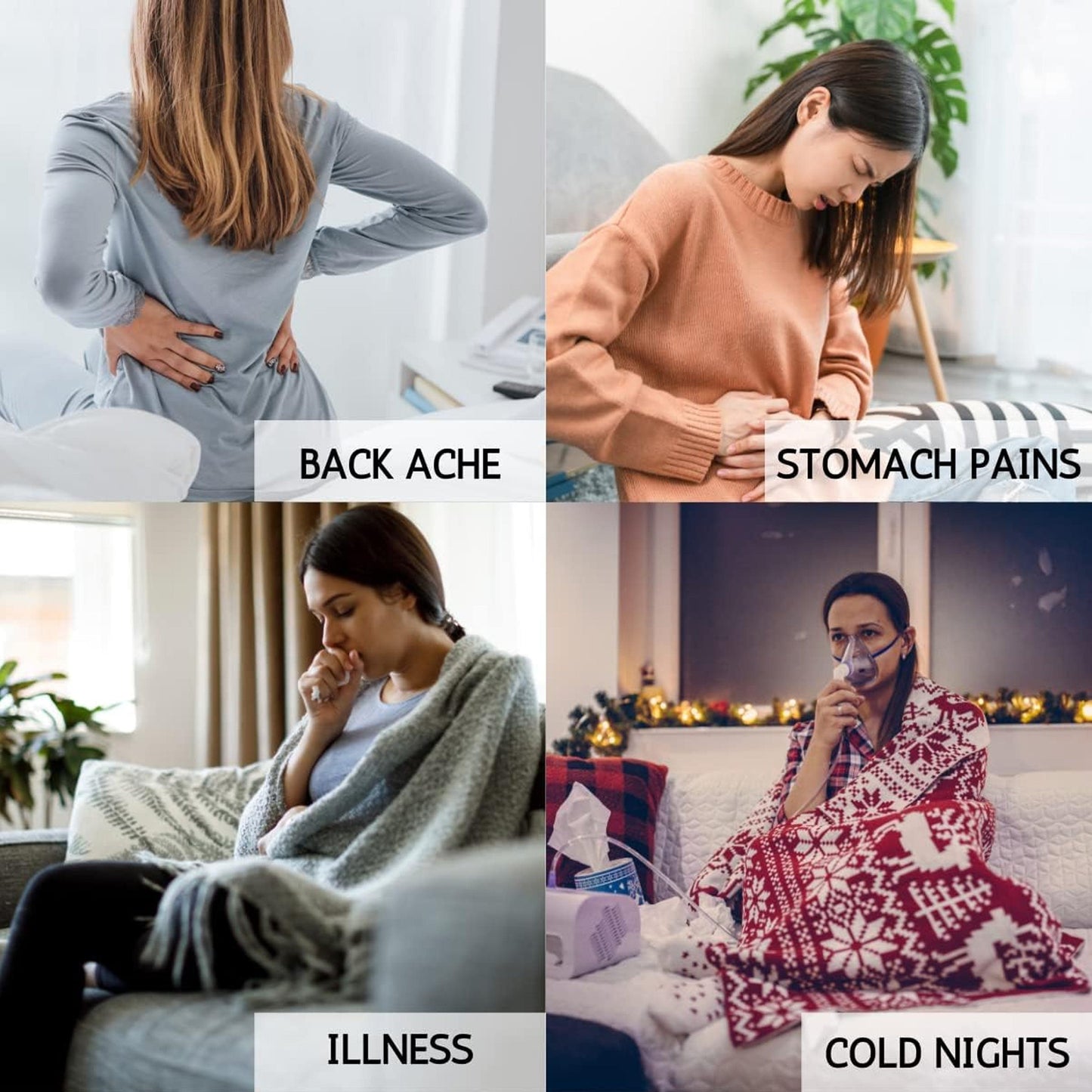 Christmas Hot Water Bottle with Festive Reindeer Cover 1L Natural Rubber UK Safe Tested Ideal Gift for Adults Kids by OLIVIA ROCCO