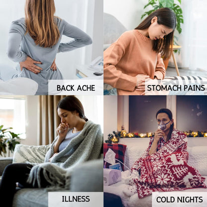 Christmas Hot Water Bottle with Festive Reindeer Cover 1L Natural Rubber UK Safe Tested Ideal Gift for Adults Kids by OLIVIA ROCCO