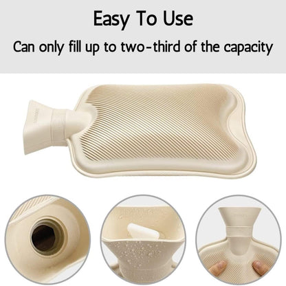 Christmas Hot Water Bottle with Festive Reindeer Cover 1L Natural Rubber UK Safe Tested Ideal Gift for Adults Kids by OLIVIA ROCCO