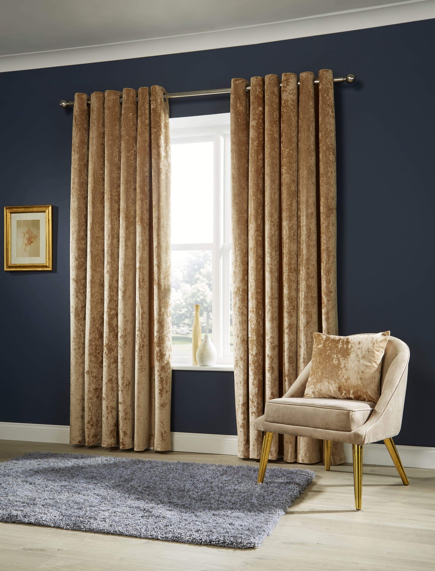 Crushed Velvet Curtains with Eyelet Ring Top Multiple Sizes & Colors Premium OEKO-TEX Certified Elegant Fabric for Bedrooms & Living Rooms by OLIVIA ROCCO
