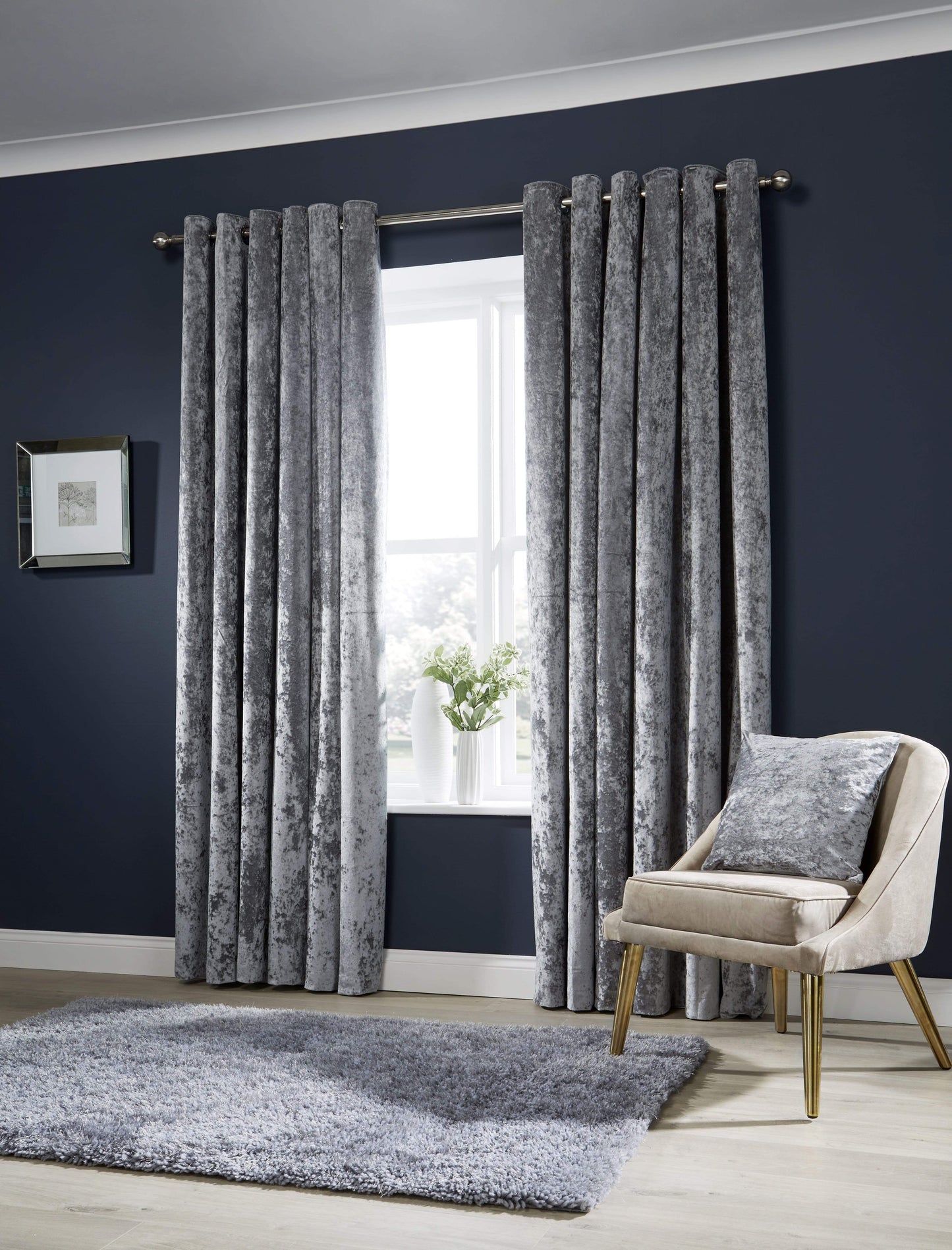 Crushed Velvet Curtains with Eyelet Ring Top Multiple Sizes & Colors Premium OEKO-TEX Certified Elegant Fabric for Bedrooms & Living Rooms by OLIVIA ROCCO