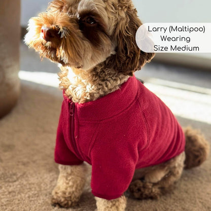 Dog Fleece Coat - Berry Red
