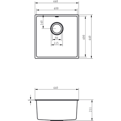 Ellsi Undermount 1 Bowl Sink & Waste