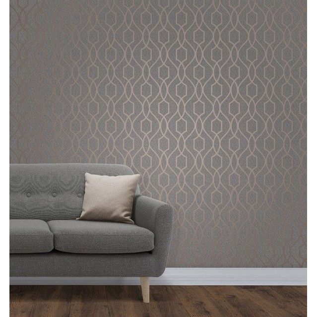 Fine Decor UK Apex Trellis Copper Wallpaper (FD41998)