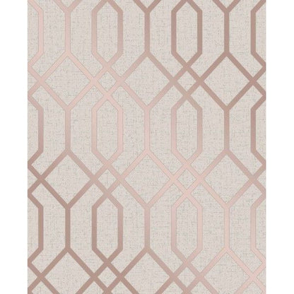 Papel pintado de oro rosa con enrejado de cuarzo y decoración fina (FD42306)