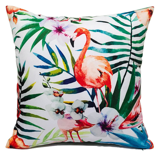 Flamingo Pattern Waterproof Outdoor & Indoor Cushions Hollowfibre Filled Weather-Resistant Decorative Patio Garden Cushions by OLIVIA ROCCO